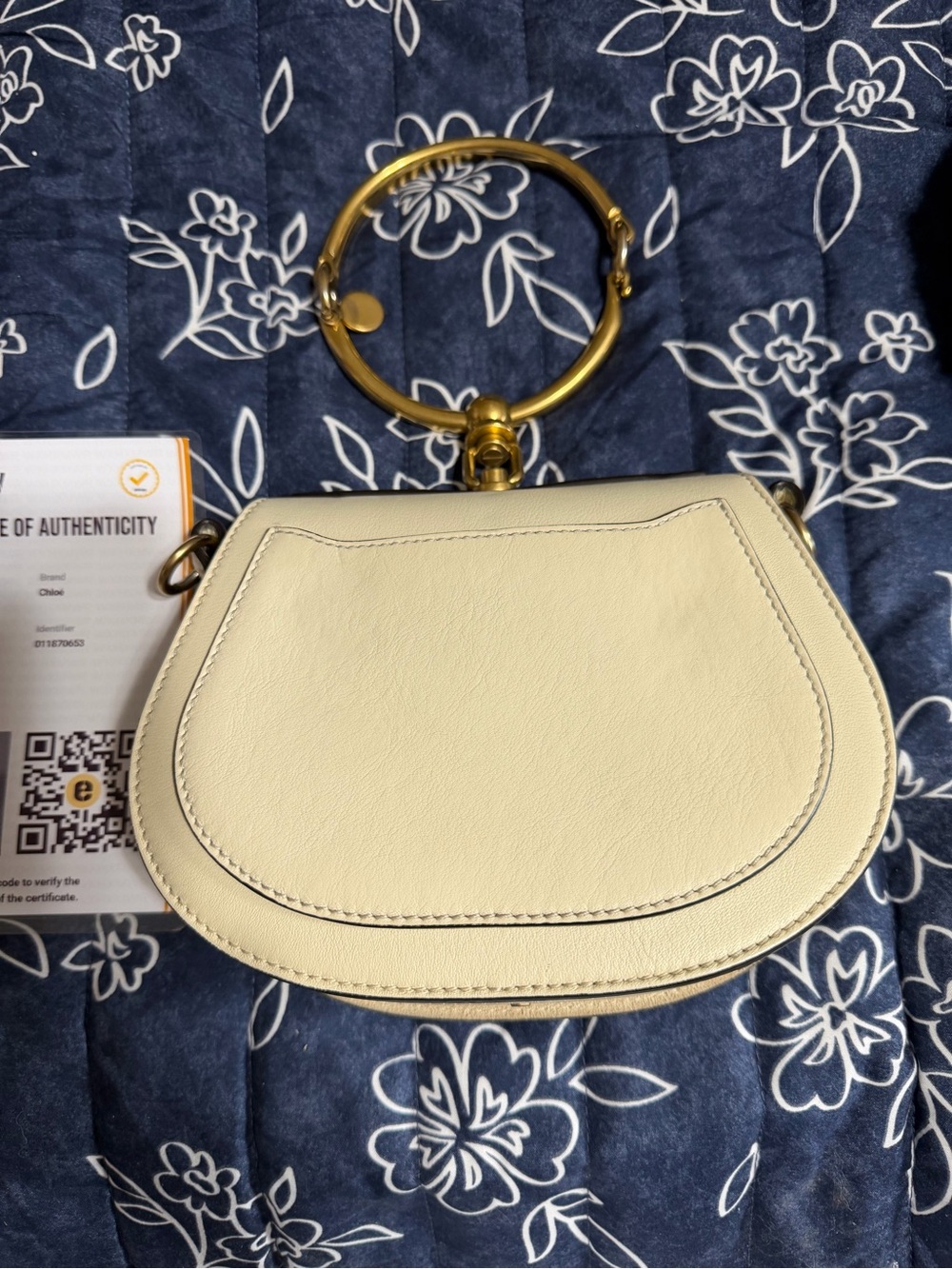 Chloe Nile ring Small Bracelet Bag — Cream Leather